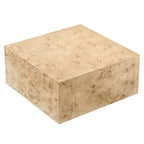 Table basse carrée en loupe de bois de 36 po – Loupe blanchie / Loupe naturelle – Pour 4 personnes