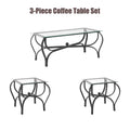 Table basse rétro noire 3 pièces pour 2 à 4 personnes