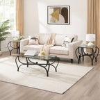 Table basse rétro noire 3 pièces pour 2 à 4 personnes
