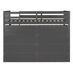 Lit mezzanine jumeau blanc/gris avec étagères et échelle, 1 personne