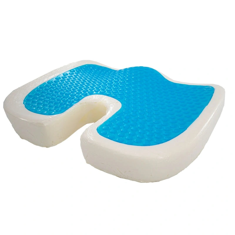 Coussin de siège ergonomique gris en mousse à mémoire de forme et gel rafraîchissant – Utilisateur unique