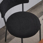 Chaise de salle à manger capitonnée blanche/noire avec cadre en métal, lot de 4