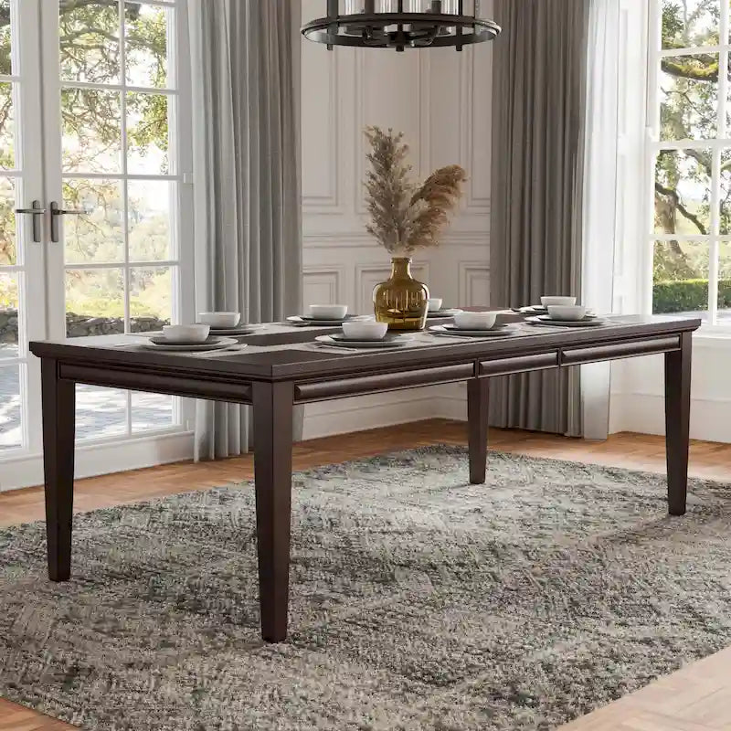 Table à manger extensible Espresso/chêne blanc – 6-8 personnes
