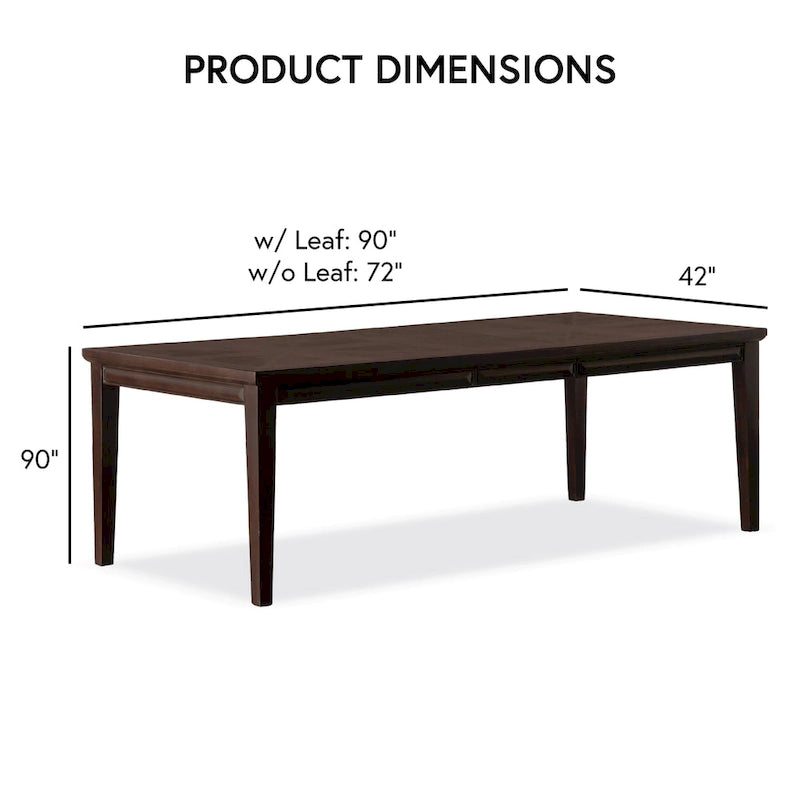 Table à manger extensible Espresso/chêne blanc – 6-8 personnes