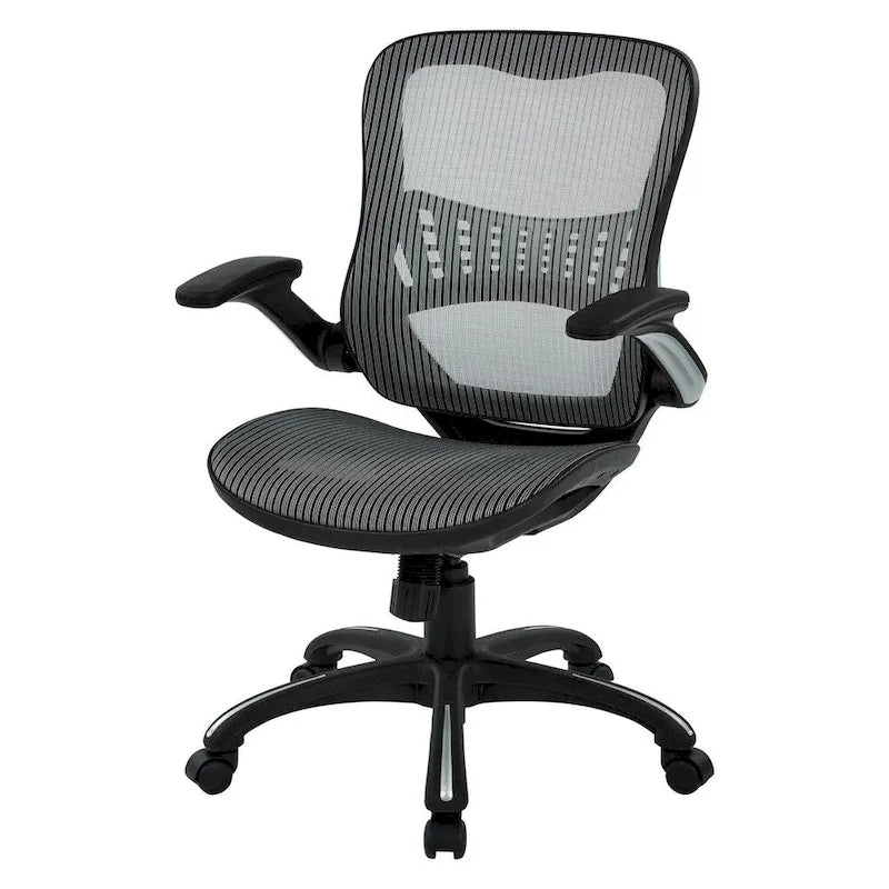 Chaise de bureau ergonomique en filet gris/noir – Siège simple