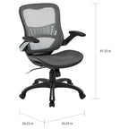 Chaise de bureau ergonomique en filet gris/noir – Siège simple