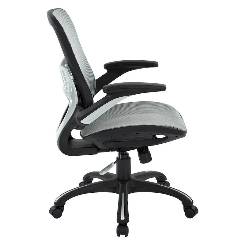 Chaise de bureau ergonomique en filet gris/noir – Siège simple